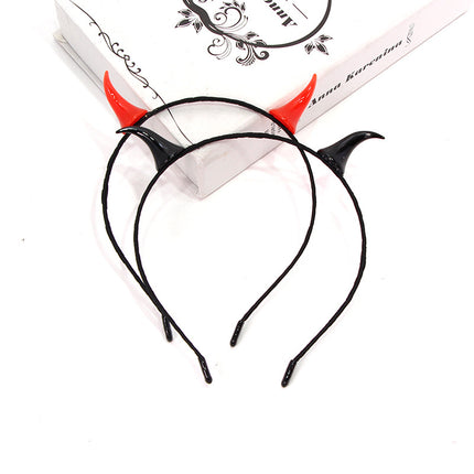 Cute Devil Horn Hairband New Halloween Day Dress Up Headwear Red Horn Hairpin COS Hair Accessories Cross Border