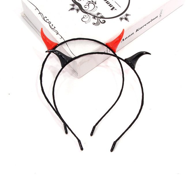Cute Devil Horn Hairband New Halloween Day Dress Up Headwear Red Horn Hairpin COS Hair Accessories Cross Border