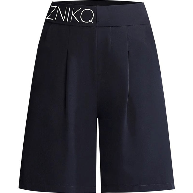 Casual Suit Shorts for Women, Autumn Thin Straight-Leg Knee-Length Shorts, 2025 New Large Size High-Waisted Wide-Leg Casual Mid-Length Shorts