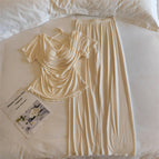 33027.3 # (with fixed breast pads) short sleeves + long pants, soft and creamy yellow / M