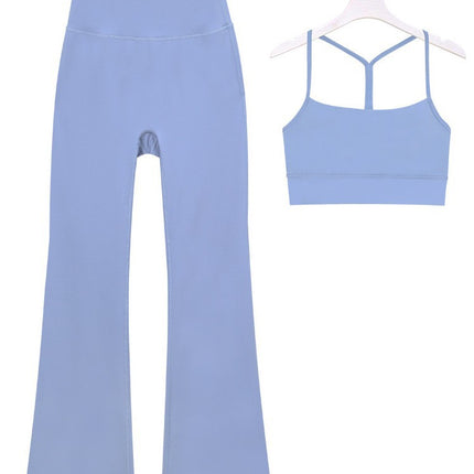 Lulu Same in stock Cross-border Y Vest Bell-bottom Pants suit Women's Sports Fitness Bra Yoga Top