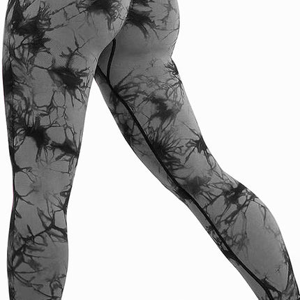 High-Waisted Tie-Dye Butt-Lifting Fitness Pants, Breathable Peach-Lift Compression Training Nine-Point Yoga Pants Define