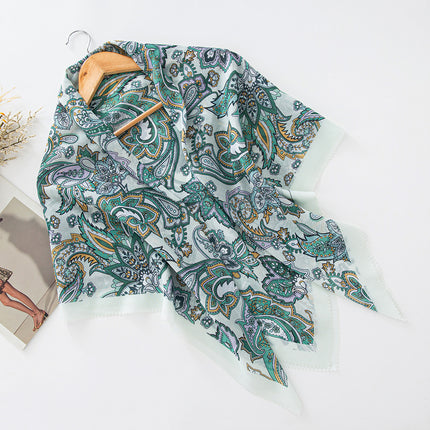 Cross-Border New Product Voile Print 110 Square Scarf Classic Lace Scarf Turban Malaysian Shawl