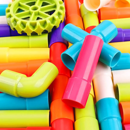 Children's Splicing Water Pipe Building Blocks Assembling Toys Assembling 3-4-6 Years Old 7 Years Old Plastic Assembling Boys' Educational