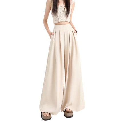Wholesale Dropshipping Summer & Modern and Casual Lazy Style ~ Super Soft Black Suit High Waist Wide Leg Casual Pants