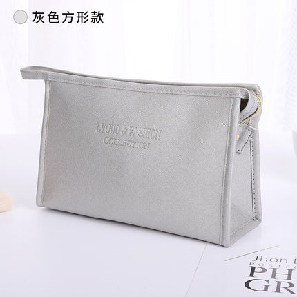 New Cross Pattern Pu Leather Cosmetic Bag Waterproof Storage Toiletry Bag Portable Multi-Functional Skin Care Product Storage Cosmetic Bag