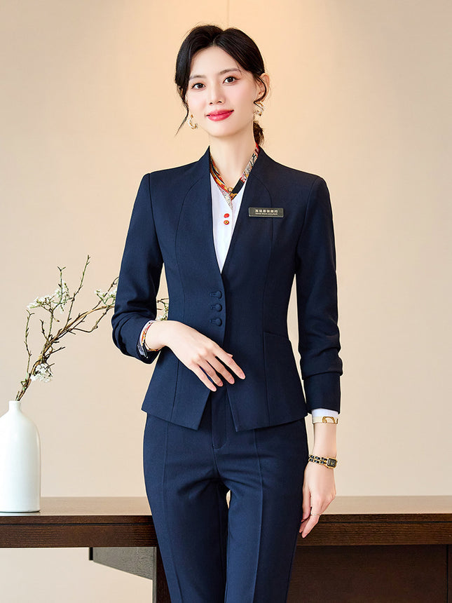 Medical Beauty Consultation Elegant Beautician Autumn and Winter 2025 New Slim Stewardess Uniform Front Desk Cashier Class Work Clothes