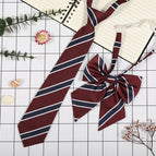 Wine red dark blue stripes (tie collar flower)