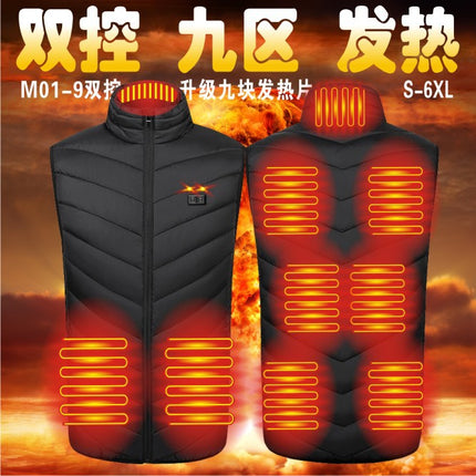 Cross-Border Popular Men's Stand-Up Collar Heating Vest Cotton Vest Electric Heating Vest USB Powered Intelligent Constant Temperature Heating Clothing