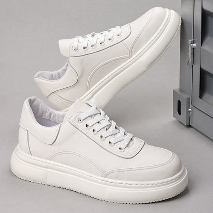 White Sneakers, Everyday Elegant Men's Casual Sports Trendy Leather Shoes