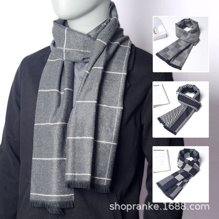 New Plaid Scarf for Men in Autumn and Winter, New Korean Version for Boyfriend, Plaid Scarf, Shawl, Male and Female Students, Couple to Keep Warm