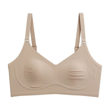 Non-marking Naked Ultra-thin Underwear for Women Rabbit Ears Big Chest Small Bra Anti-sagging Breasts Breathable Bra