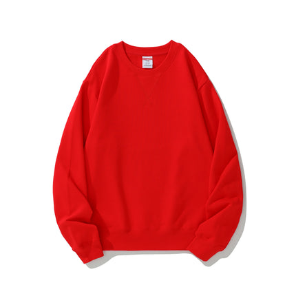380g Heavyweight Pure Cotton Terry Sweatshirt Men's Sweatshirt American Retro Solid Color Long-Sleeve Crew Neck Unisex Customizable