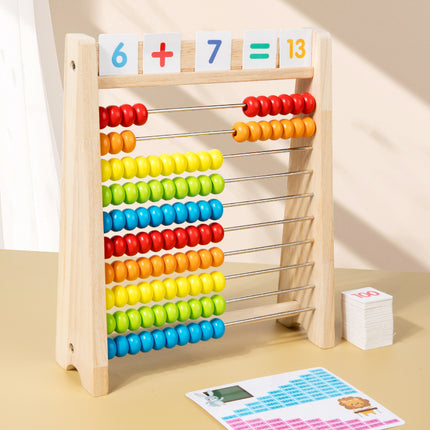 Calculation Rack Montessori Mathematics Addition and Subtraction Number Artifact Arithmetic Abacus Disc Teaching Aware Children Arithmetic Enlightenment Counting
