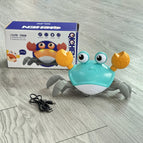 Qc-6y [upgrade-adjustable speed/can turn off music] usb charging-green induction crab-english color box