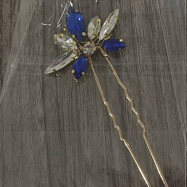 New Amazon Cross-Border Green Glass Diamond U-Shaped Hairpin Single Pack