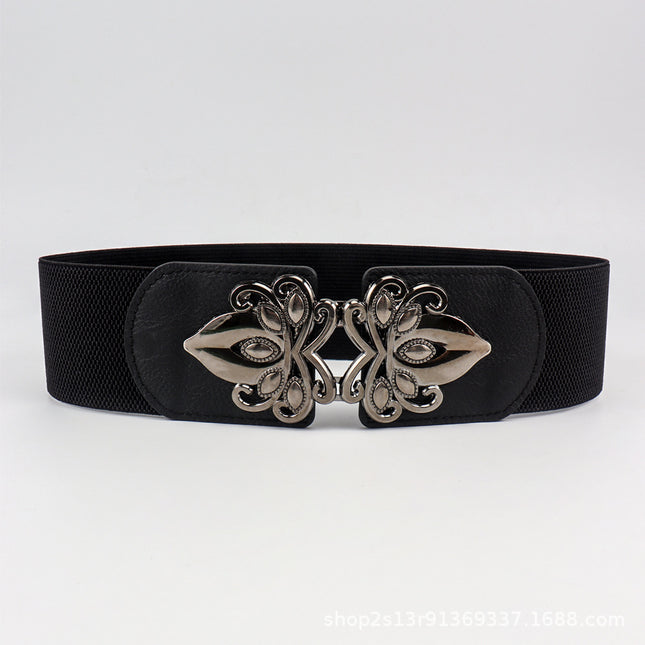 New Fashion Sale Women's Elastic Waistband Fashion Elastic Wide Waistband Casual with Skirt Decoration Wide