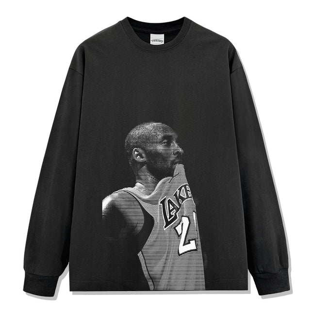 Loose Casual Kobe-Style Trendy Short-Sleeve High-Street Retro Heavyweight Pure Cotton Solid Color T-Shirt with Direct Spray Print by a Trendy Brand