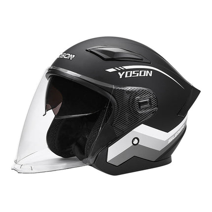 Double-Mirror National Standard Certified Helmet for Electric Vehicles, Unisex Half-Helmet for All Seasons, Safety Helmet for Riding Motorcycles