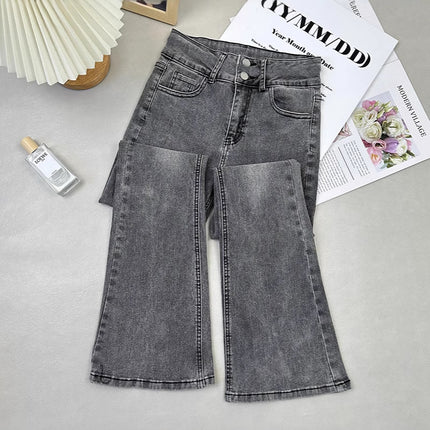 Micro Flare Jeans Women's High Waist 2024 New Spring and Autumn Tight Slimming Stretch Straight Loose Trendy Mop Pants
