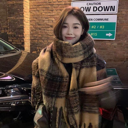 Cross-Border Scarf New Imitation Cashmere Scarf for Women Autumn and Winter Thickened Warm Shawl Solid Color Student Scarf for Men Wholesale