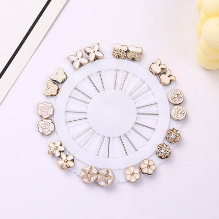 2024 new painting oil drop a variety of five-pointed star flower mini silk towel buckle pin yarn fixed artifact wholesale