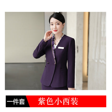 Hotel Front Desk Cashier Professional Women's Suit Long Sleeve Suit Beautician Jewelry Store Restaurant Waiter Work Clothes