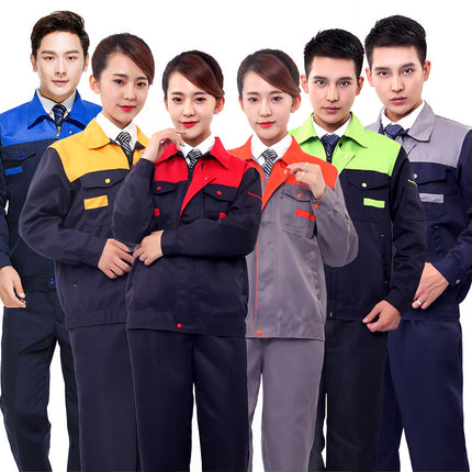 Spring, Autumn and Winter Seasons Long-sleeved Work Clothes suit Dirt-resistant Wear-resistant Work Clothes Factory Clothes Auto Repair Work Clothes Labor Insurance Clothes