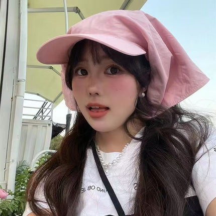 Headscarf Peaked Cap Windproof and Sunproof Integrated Sunshade Outdoor Neck Protection Hat Camping Travel Hat Adult Outdoor Camping