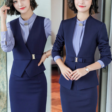 High-end professional suit suit women's spring and autumn temperament goddess fan workplace interview formal wear Manager sales department work clothes