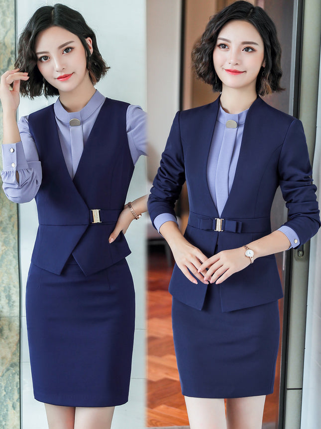 High-end professional suit suit women's spring and autumn temperament goddess fan workplace interview formal wear Manager sales department work clothes