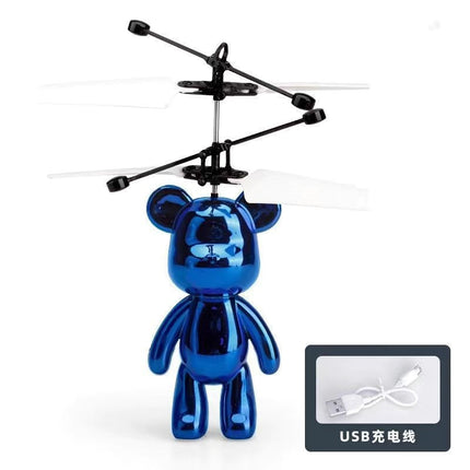 New electroplating flying violent bear induction aircraft suspension induction aircraft luminous aircraft children's toys