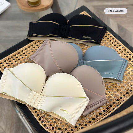 Original No Mark Front Button Push-up Lace Strapless Bra Invisible Back Underwear Women's Small Chest Non-slip Tube Top Bra