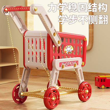 Cross-border Children's Play Home Simulation Shopping Cart Toy Baby Trolley Fruit Supermarket Boys and Girls