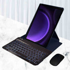 [Backlit] 360 Black Protective Cover Square Key Ordinary Backlit Keyboard to Send Same Color Mouse [Excluding Stylus]]