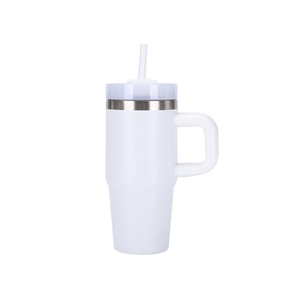 14oz Large-Capacity Handle Car Cup 304 Stainless Steel Thermal Insulation Ice Cup Outdoor High-Looking Straw Cup