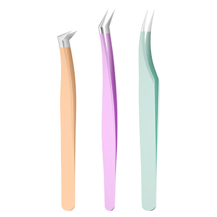Eyelash tweezers grafting false eyelash tweezers eyelash tweezers flowering golden feather clip beauty tools eyelash clip wholesale
