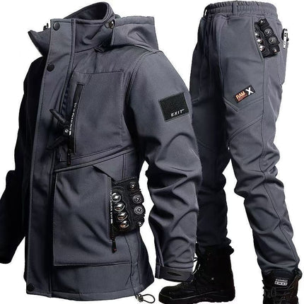 Autumn and Winter Three-in-One Charge Clothes Removable Inner Cold-proof Warm Two-piece Windproof Water-splashing and Dirty-resistant Work Clothes