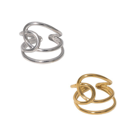 European and American Cross-Border Fashion Simple Stainless Steel Opening Adjustable Ring Niche Light Luxury Design Women's Ring Wholesale