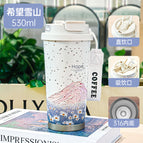 (including tax price) / Double-walled coffee mug 530ml - hope mountain top (5d craftsmanship)