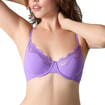 Sk*M's Same Style Lace Steel Ring Bra Push-Up Sexy Shaping Steel Ring Breasted Lace French Bra