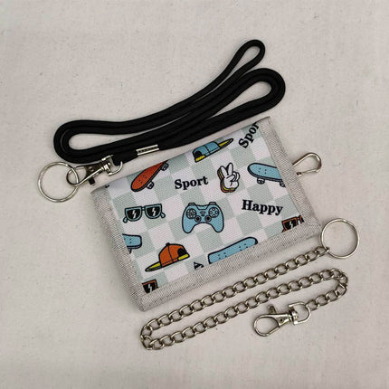 Printed Folding Children's Wallet Boys 2024 Student Cartoon Coin Purse Anime Zipper Girls Wallet Storage