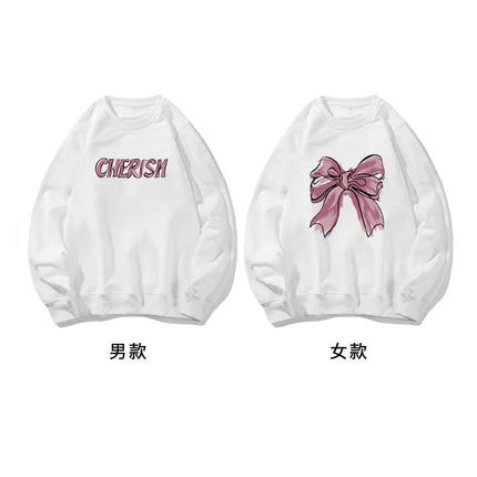 High-End Men's and Women's Long-Sleeved Ins-Style Tops, Special Couple Wear, Autumn and Winter Velvet Round-Neck Sweatshirts, Trendy Brand Class Uniforms