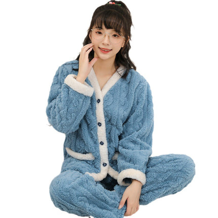 Fat Girl pajamas autumn and winter Princess fleece-lined flannel junior high school students big children fat girl home clothes extra large