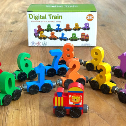 Magnetic Digital Train Toy Children's Educational Magnetic Building Blocks Assembled Baby Girls 1-3 to 6 Years Old 2 Boys