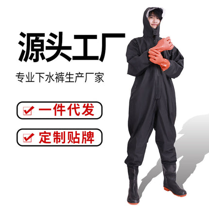 Wholesale full body water pants outdoor wear-resistant one-piece wading pants fishing digging lotus root fishing