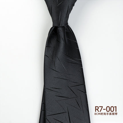 Korean-style British Business Dress Brown Green Suit Shirt Accessories All-match Retro Hand-Style 8cm Striped Tie for Men