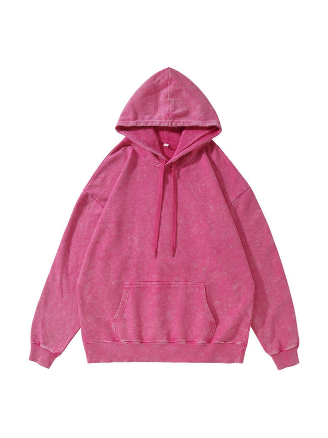 Trendy Brand Heavyweight Pure Cotton Terry 400g Washed Distressed Crew Neck Sweatshirt Hoodie Retro Sweatshirt with Printed Logo