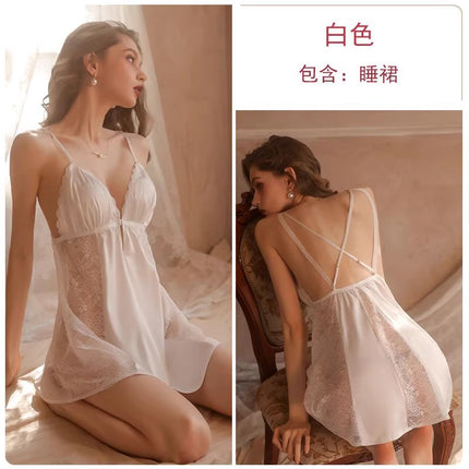 Tonight's Sexy Lace Nightdress for Women 2026 Summer New Pure Desire Ice Silk Thin Home Wear Camisole Nightgown