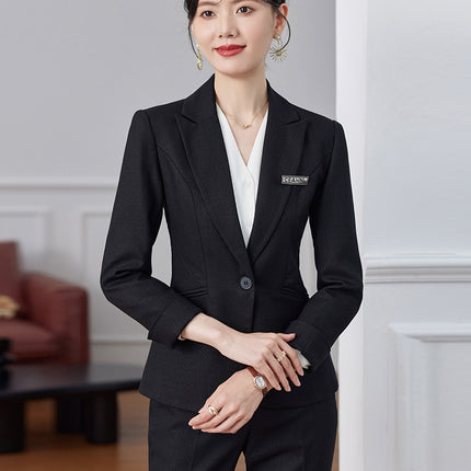 Suit Jacket Women's High-end Fashion British Style Manager Dress Hotel Front Desk Professional Temperament Interview Suit suit